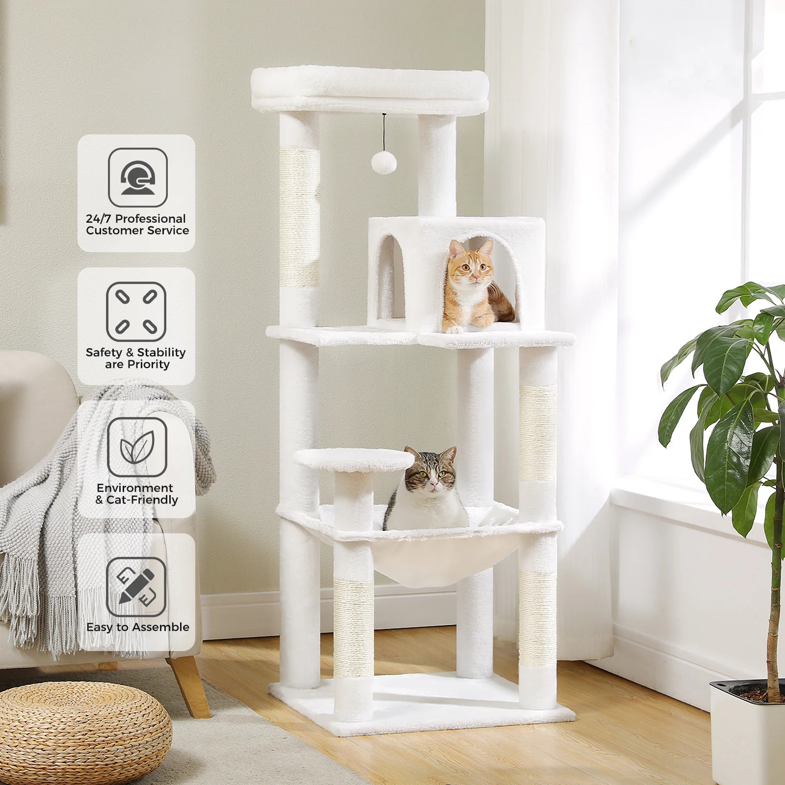🐱 Multi-Level Luxury Cat Tree – Scratching Post Tower with Condo House for Indoor Cats