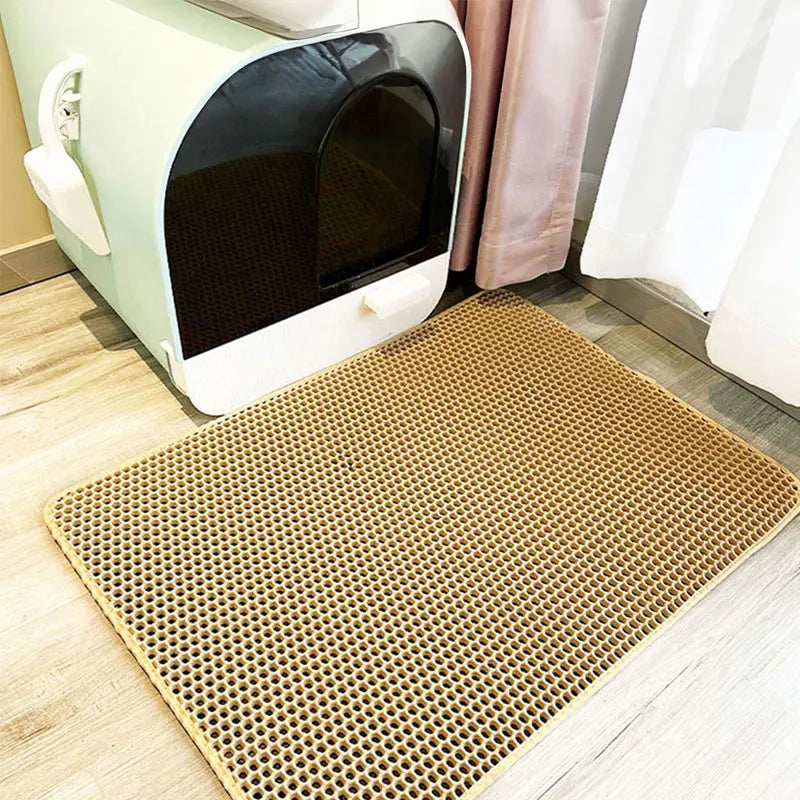 🧼 Waterproof Double-Layer Cat Litter Mat – Trapping Mat for Cleaner Floors