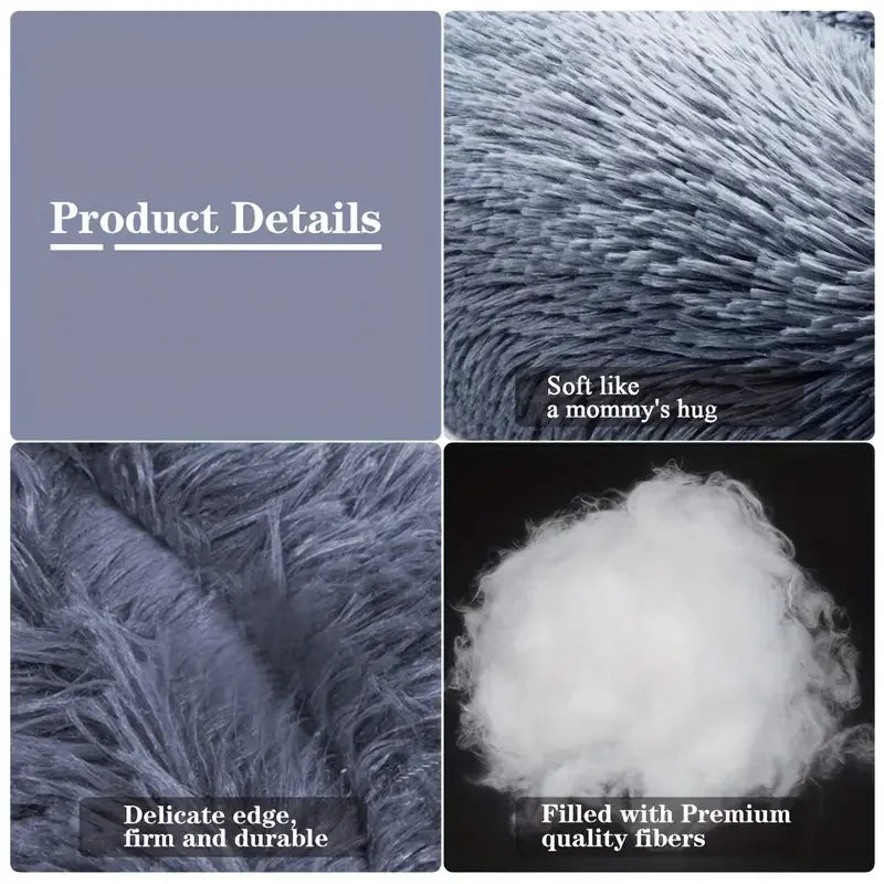 Round Plush Pet Bed – Winter Warmth for Dogs & Cats