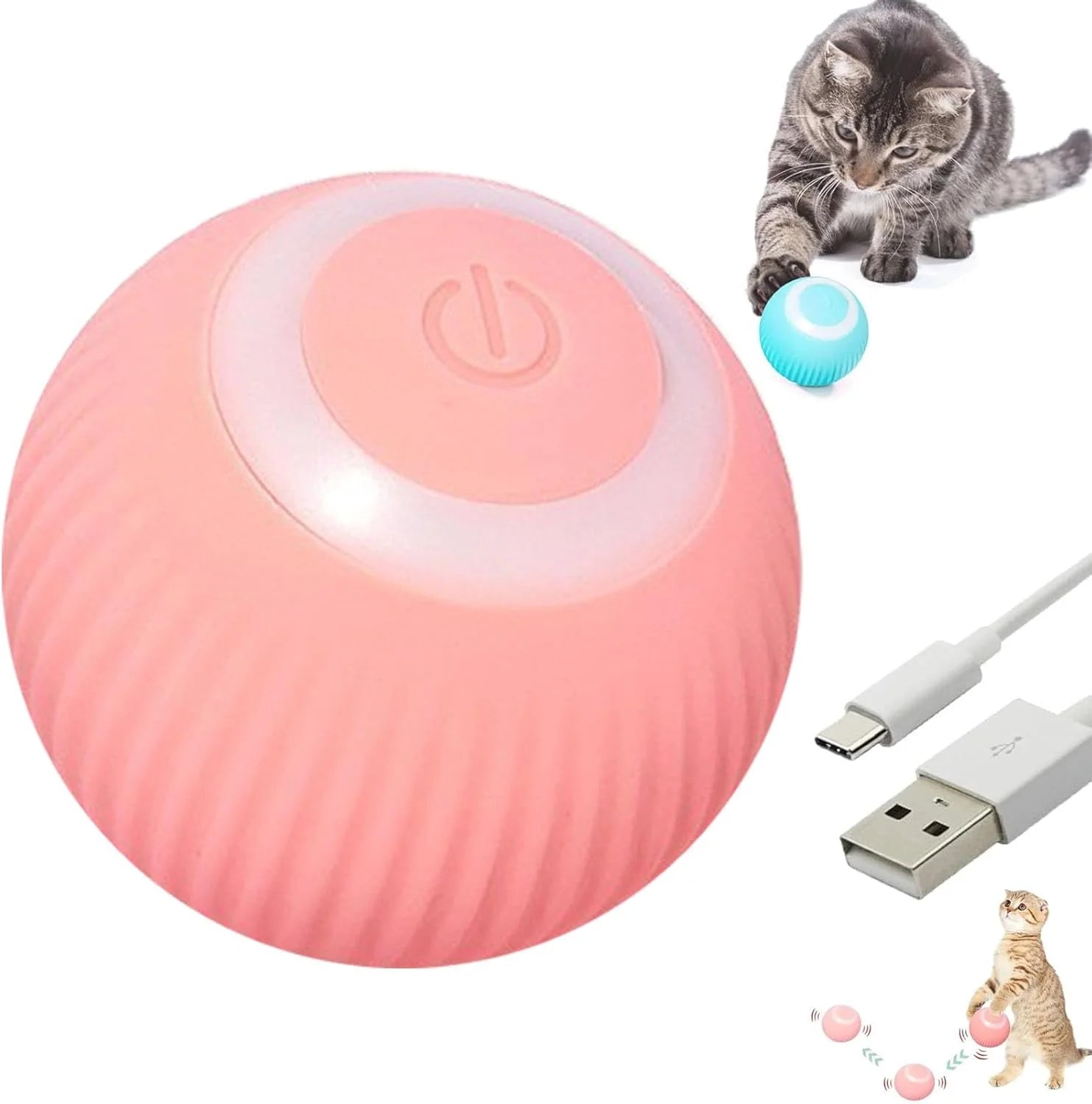 ⚡ Power Ball Cat Toy – USB Rechargeable Smart Rolling Ball for Indoor Cats