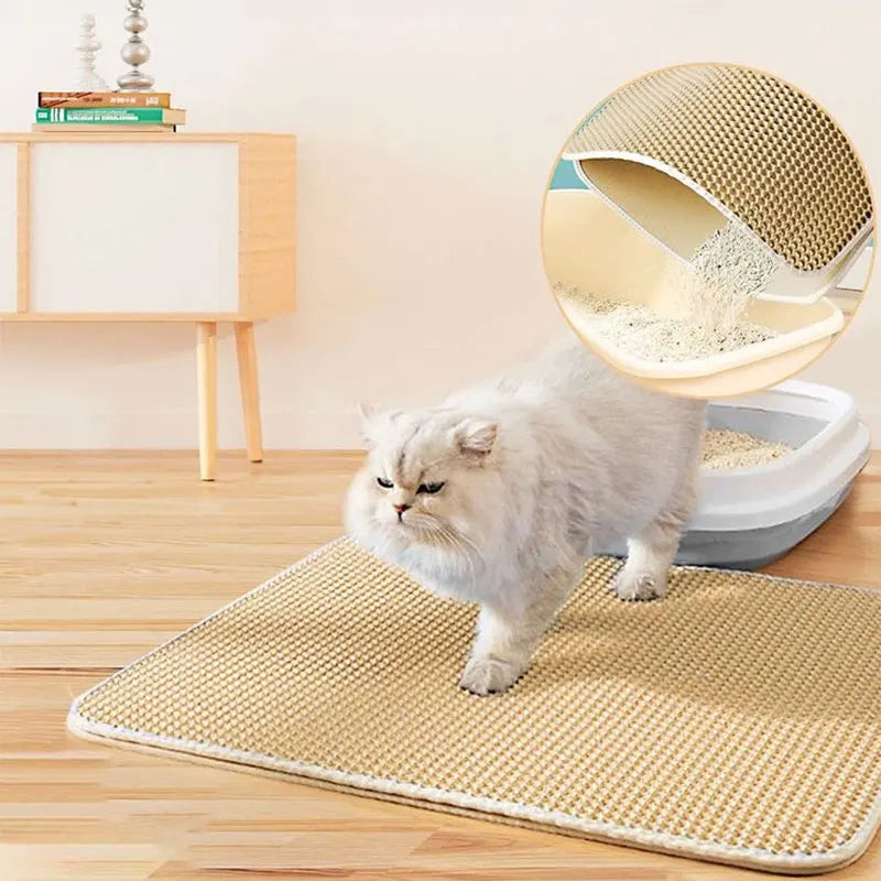 🧼 Waterproof Double-Layer Cat Litter Mat – Trapping Mat for Cleaner Floors