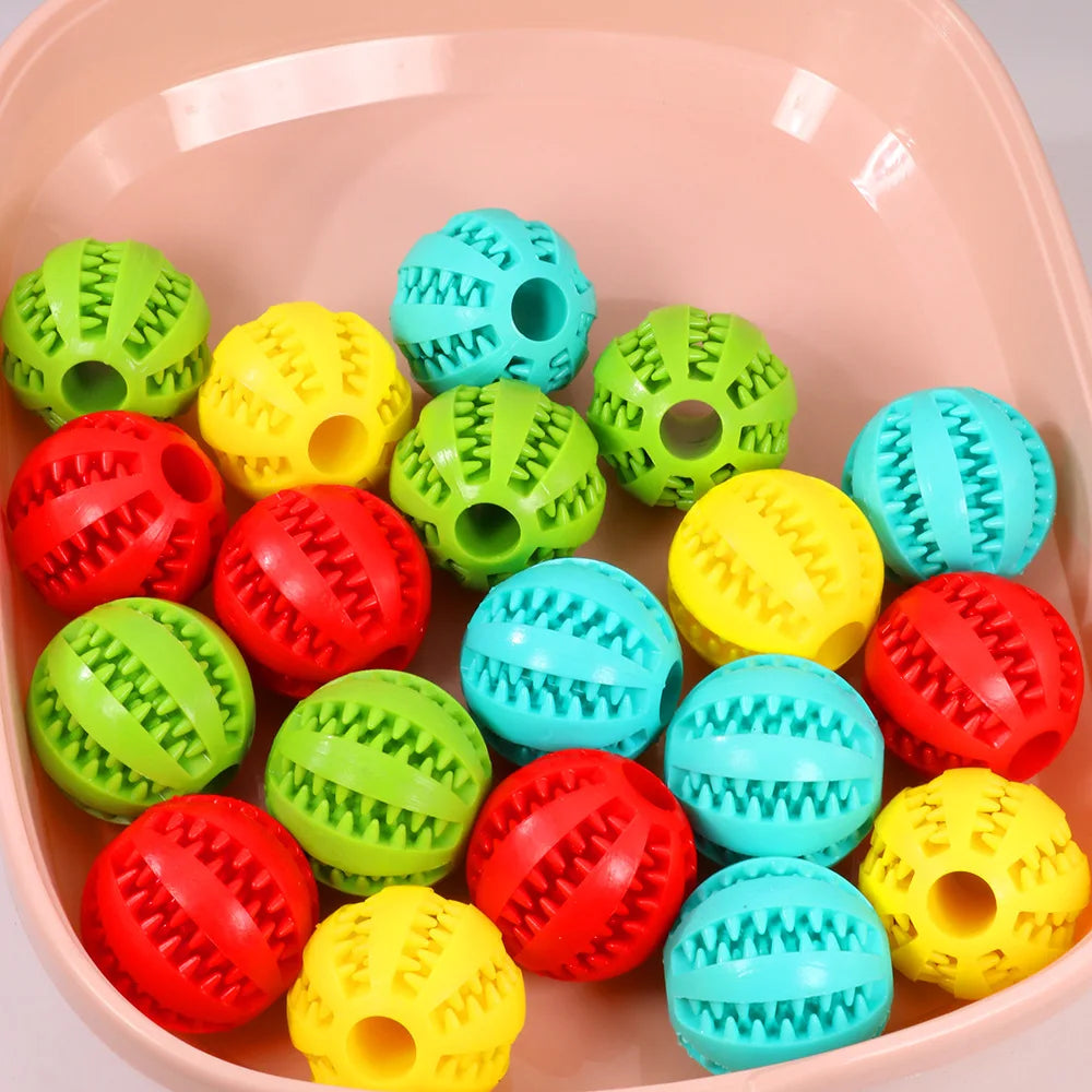 🐾 Silicone Interactive Dog Chew Ball – Bite-Resistant and Tooth-Cleaning Toy (5/6/7cm Sizes)