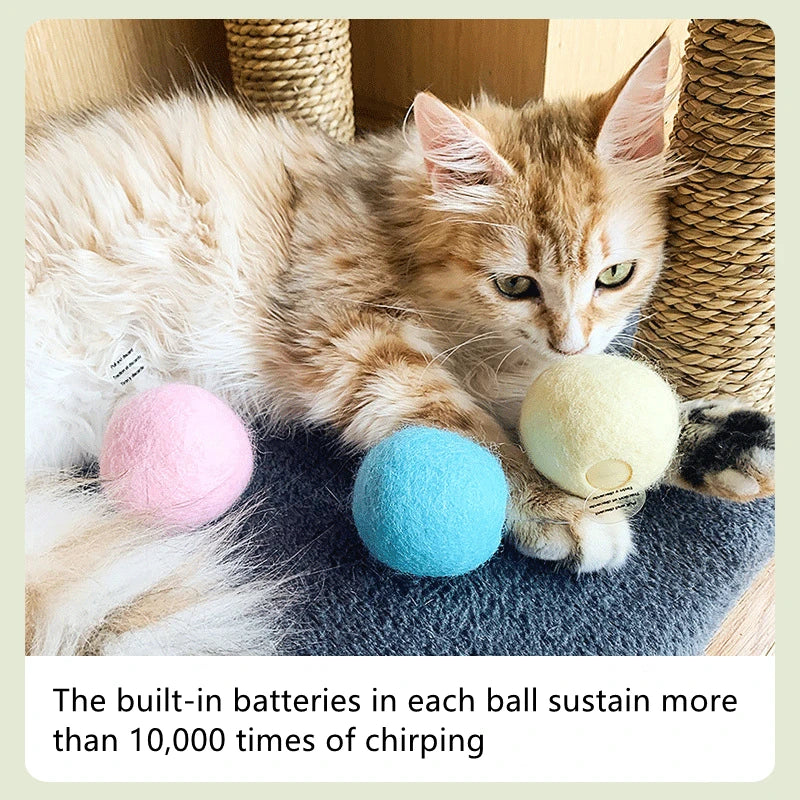 🎾 Smart Interactive Catnip Ball – Plush Electric Squeak Toy for Cats & Kittens