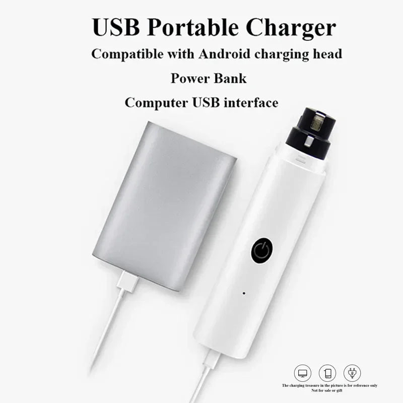 Electric Dog Nail Clippers with LED Light – Quiet, USB Rechargeable Pet Nail Grinder for Dogs & Cats