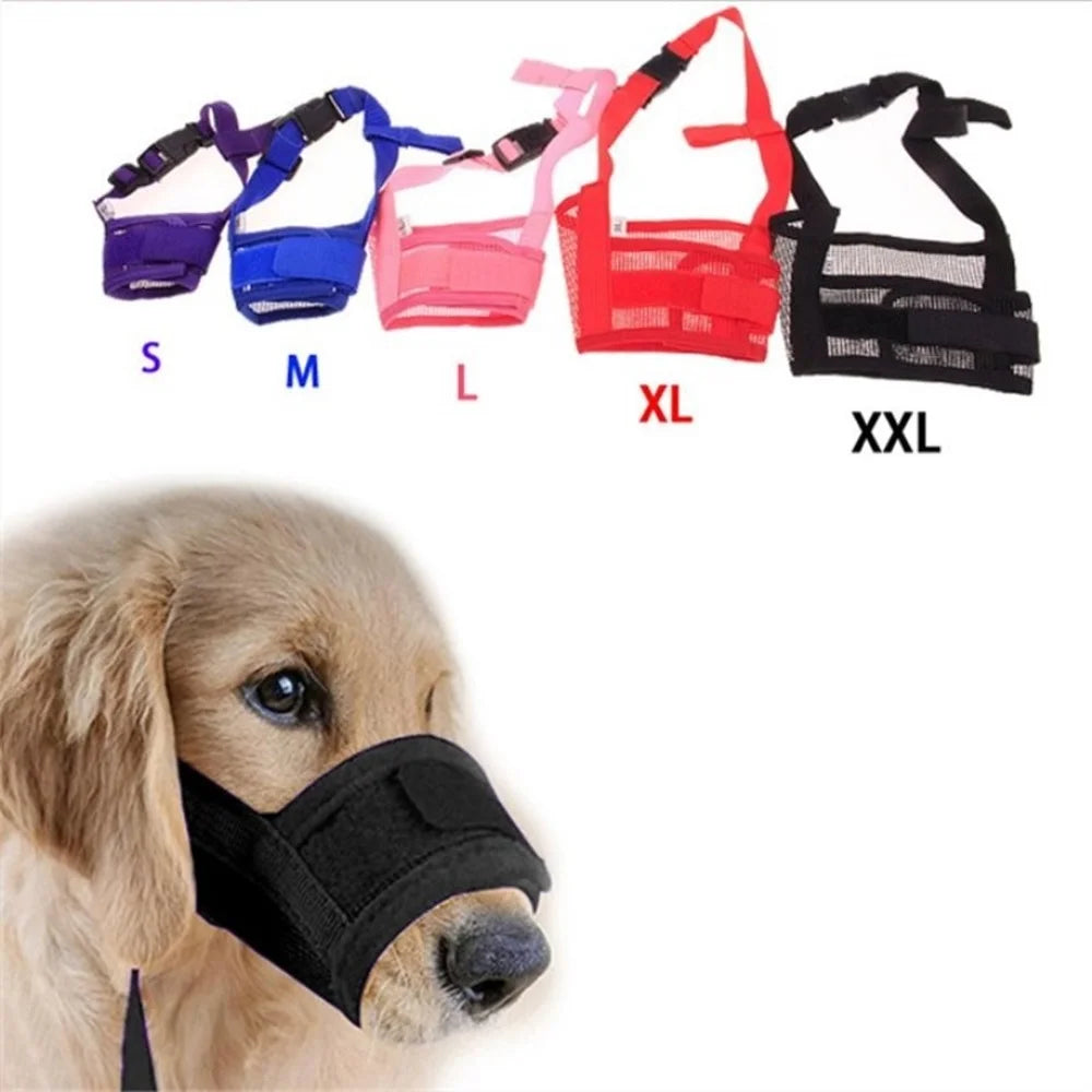 🐶 Adjustable Anti-Barking Dog Muzzle – Breathable Mesh with Nylon Straps for Small to Large Dogs