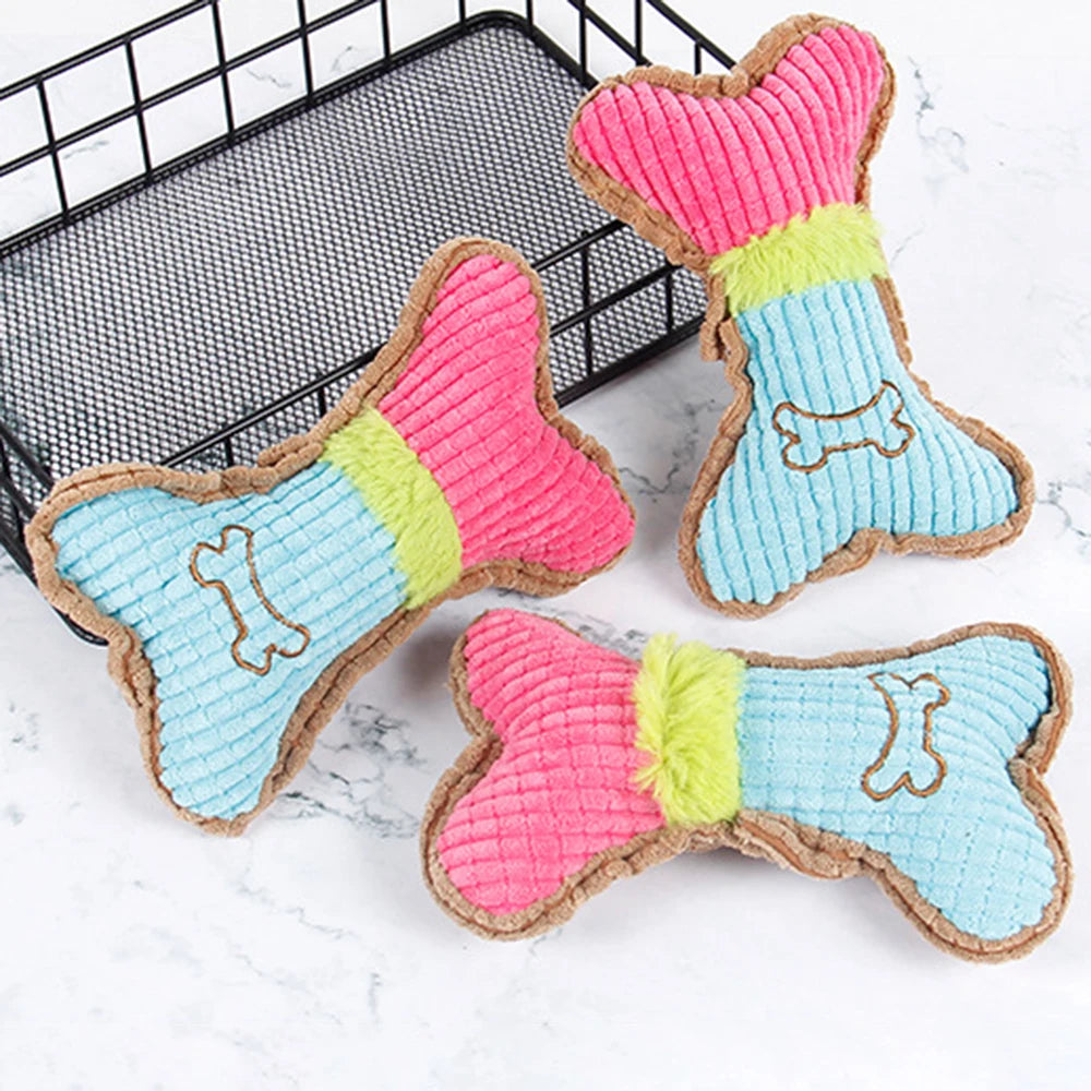 🌽 Corn Kernel Bone Plush Toy – Squeaky, Bite-Resistant Chew Toy for Cats & Dogs