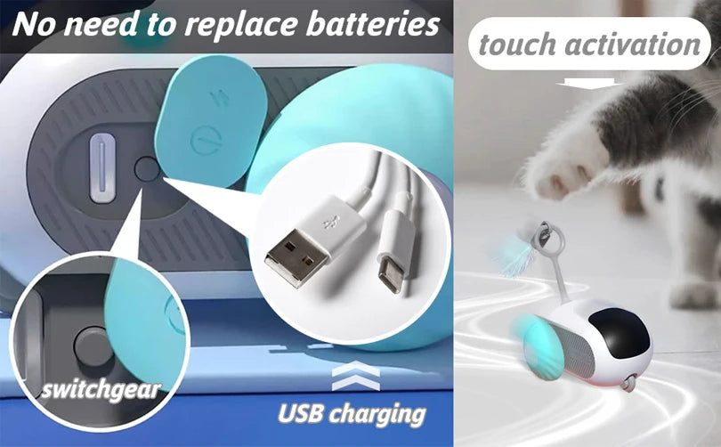 🚗 Smart Interactive Pet Car Toy – Remote-Controlled Fun for Cats and Dogs