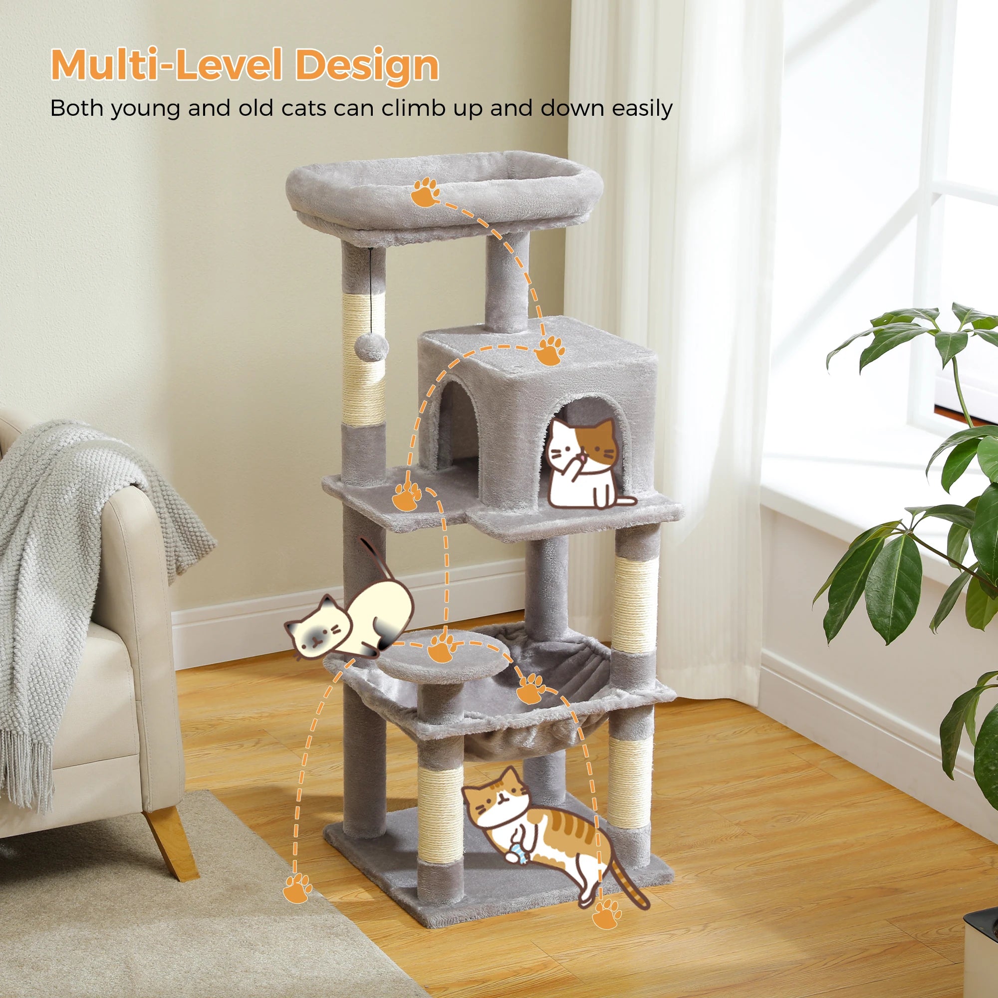 🐱 Multi-Level Luxury Cat Tree – Scratching Post Tower with Condo House for Indoor Cats