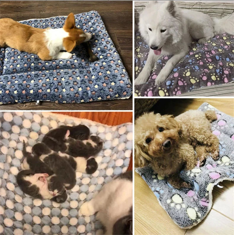 🛏️ Flannel Pet Sleeping Mat – Soft Cushion Bed for Dogs & Cats