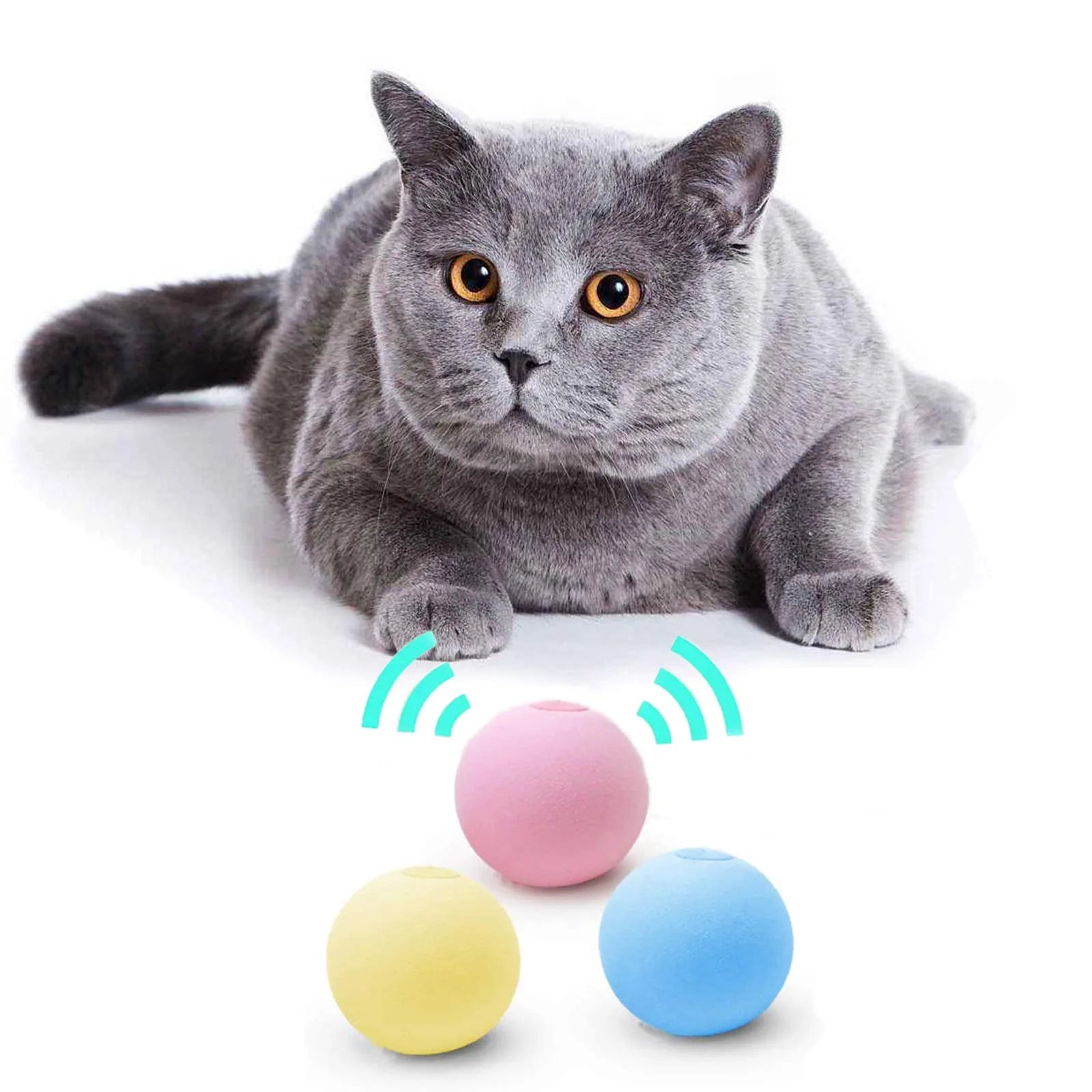 🎾 Smart Interactive Catnip Ball – Plush Electric Squeak Toy for Cats & Kittens