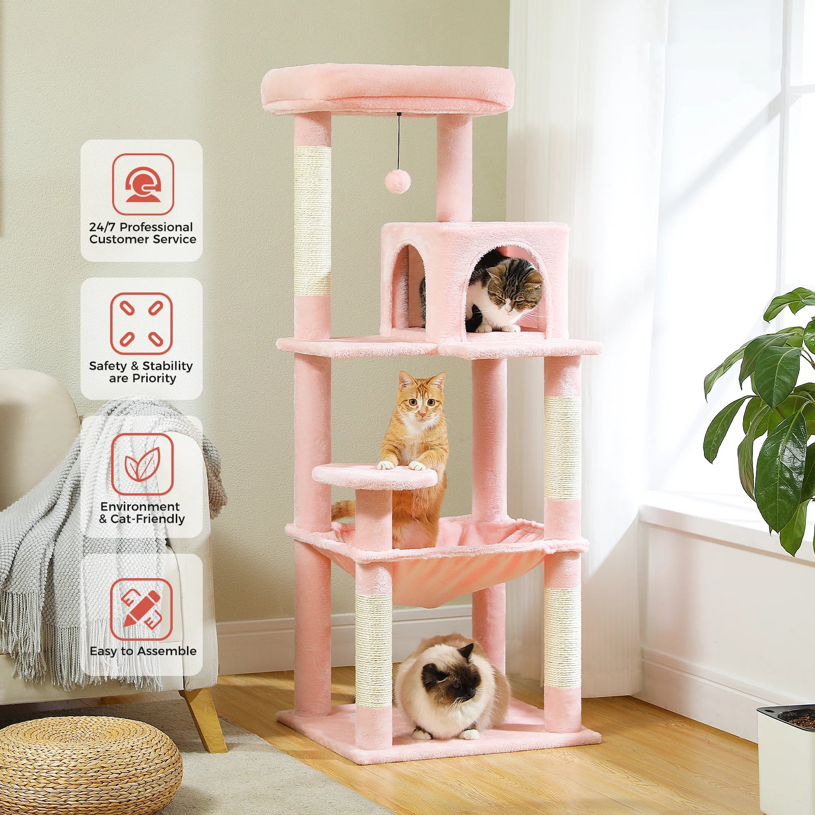 🐱 Multi-Level Luxury Cat Tree – Scratching Post Tower with Condo House for Indoor Cats