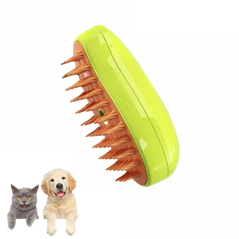 🐾 3-in-1 Electric Steamy Pet Grooming Brush – Shedding, Massage & Steam Spray Comb for Dogs & Cats