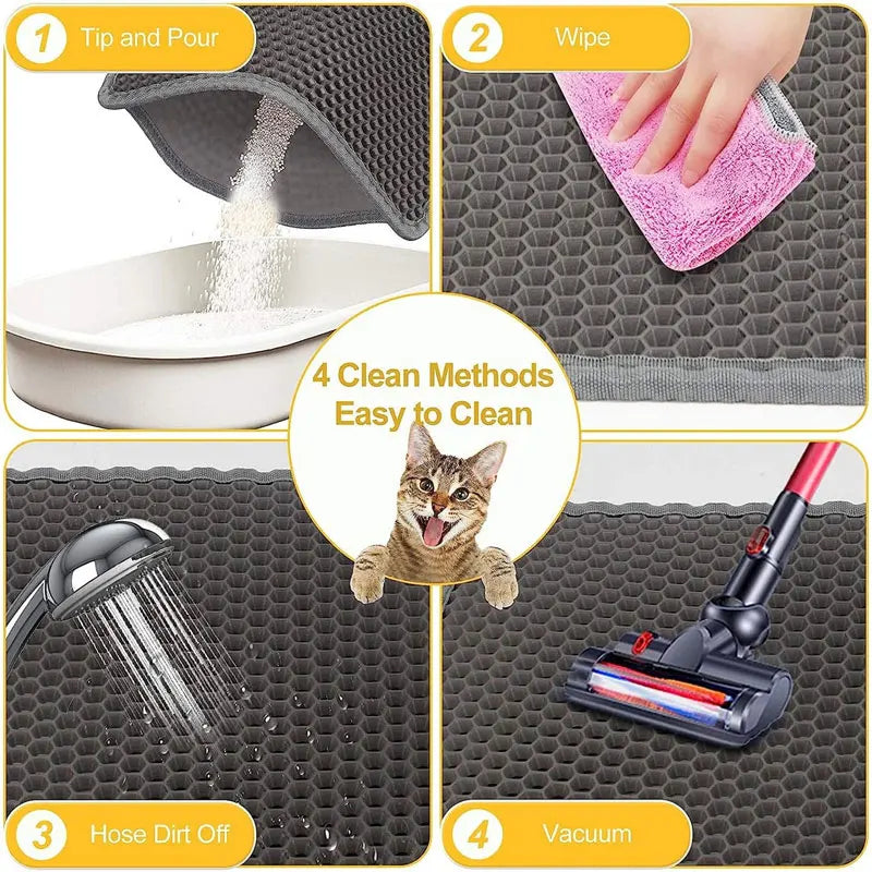 🧼 Waterproof Double-Layer Cat Litter Mat – Trapping Mat for Cleaner Floors