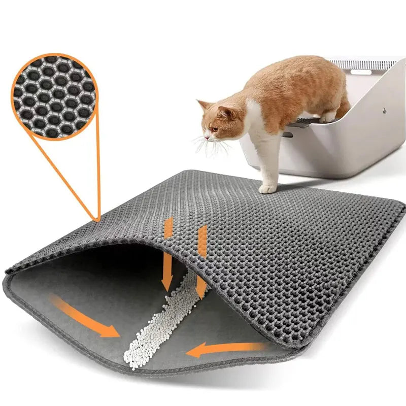 🧼 Waterproof Double-Layer Cat Litter Mat – Trapping Mat for Cleaner Floors