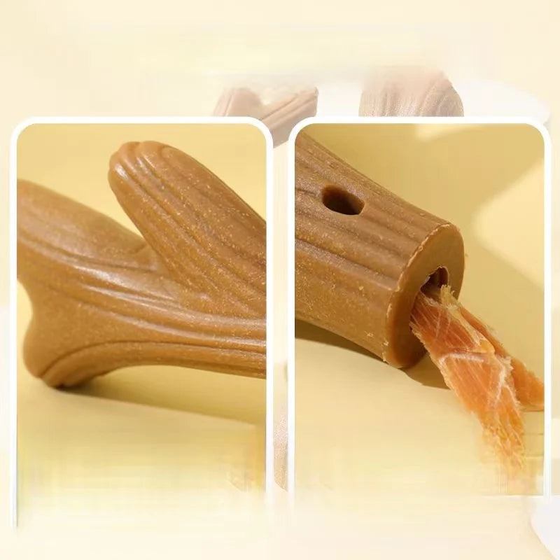 Bite-Resistant Chew Toy – Durable Pine Wood Molar Stick for Dogs