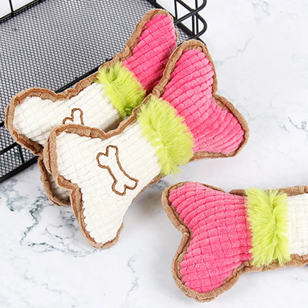 🌽 Corn Kernel Bone Plush Toy – Squeaky, Bite-Resistant Chew Toy for Cats & Dogs