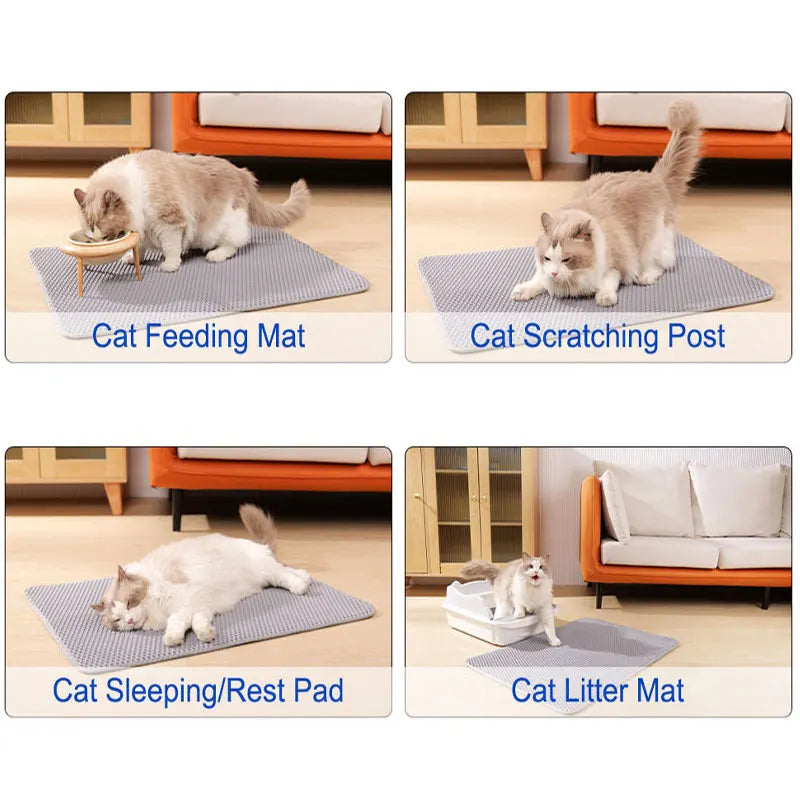 🧼 Waterproof Double-Layer Cat Litter Mat – Trapping Mat for Cleaner Floors