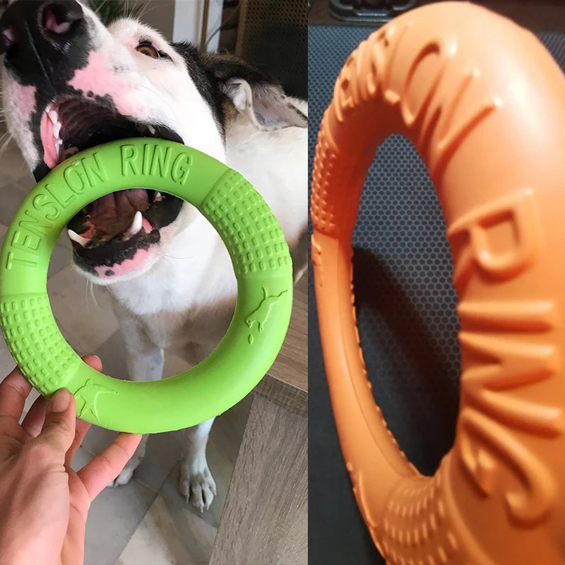 🎯 Dog Training Ring Puller Toy – Chewable Flying Disk for Outdoor Play &amp; Training