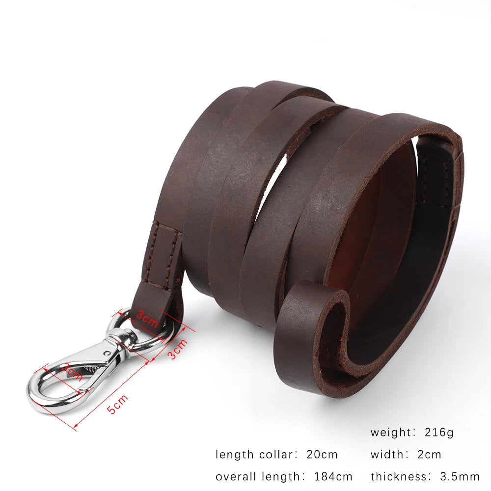 :  🐾 Durable Leather Dog Leash – Heavy-Duty Outdoor Lead for Medium & Large Dogs