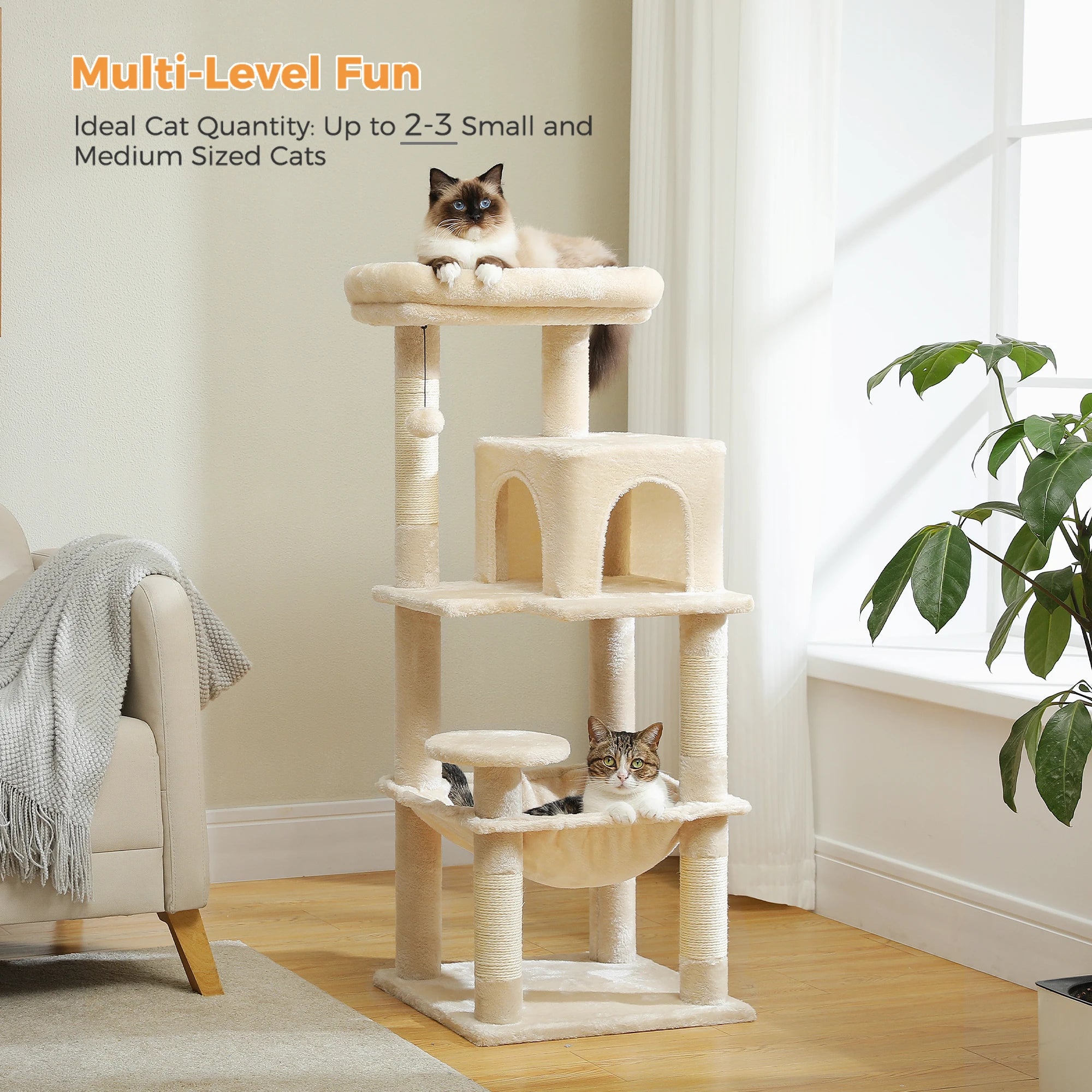 🐱 Multi-Level Luxury Cat Tree – Scratching Post Tower with Condo House for Indoor Cats