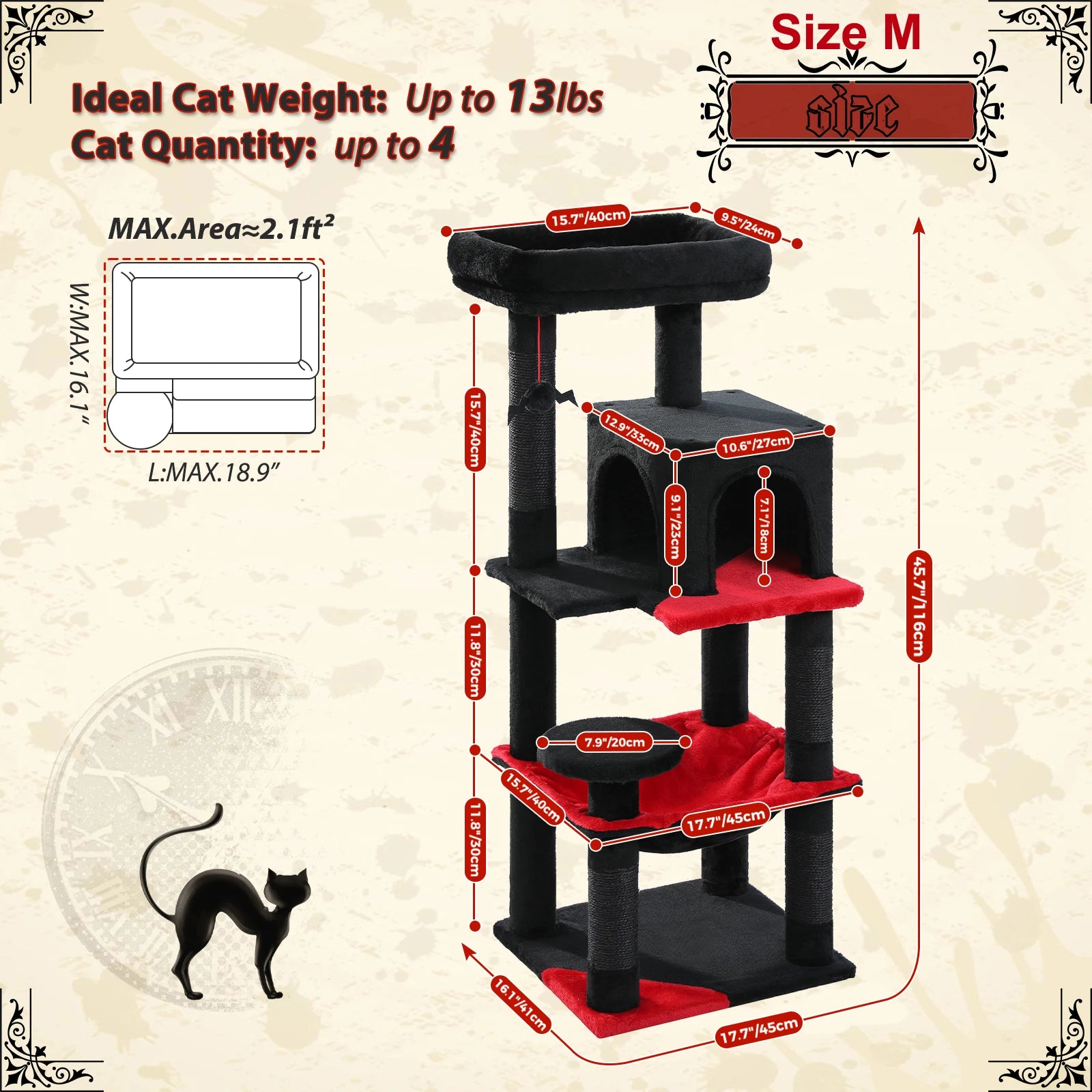 🐱 Multi-Level Luxury Cat Tree – Scratching Post Tower with Condo House for Indoor Cats