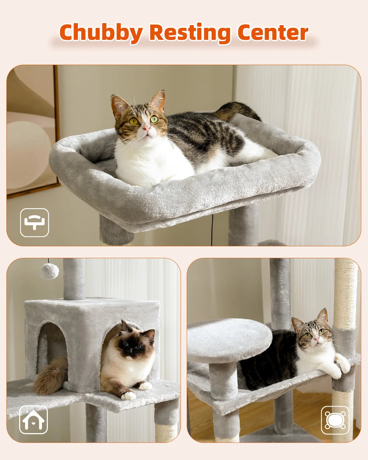 🐱 Multi-Level Luxury Cat Tree – Scratching Post Tower with Condo House for Indoor Cats