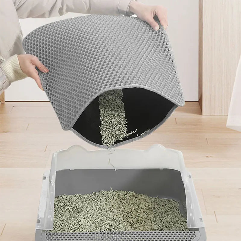 🧼 Waterproof Double-Layer Cat Litter Mat – Trapping Mat for Cleaner Floors